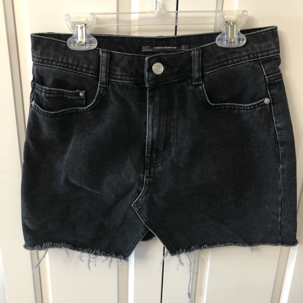 Zara Black Denim Jean Skirt